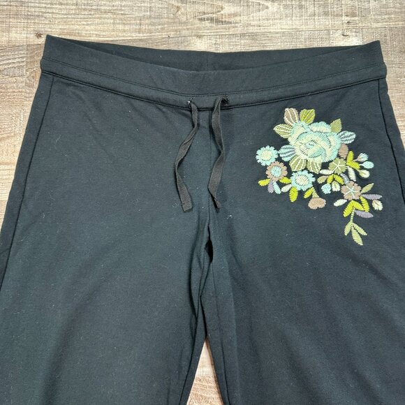 New The Limited Y2K Low Rise Black Cropped Sweatpants Size Large Vintage - Picture 2 of 11